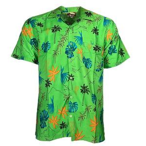 Men's Shirt Hawaiian Print Style Summer Short Sleeve Button Down Beach T-Shirt